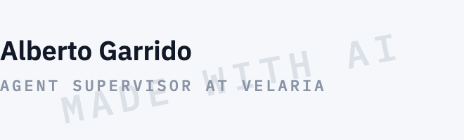 Alberto Garrido · agent supervisor at velaria